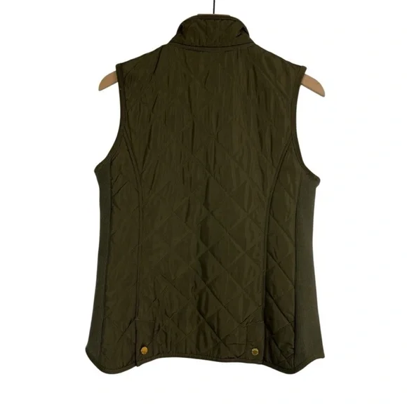 BRITISH KHAKI Womens Quilted Vest Equestrian Old Money Dark Academia green small - Picture 2 of 13